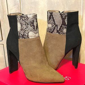 Multi color snake skin booties